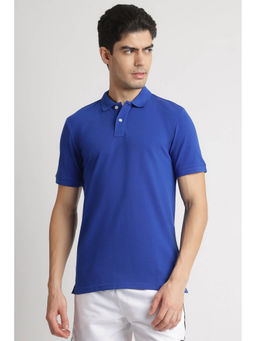 Reebok - Blue Textured Regular Fit Polo T-Shirt