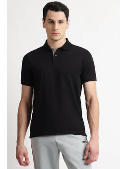 Reebok - Black Solid Regular Fit Polo T-Shirt