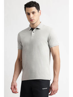 Reebok - Grey Solid Regular Fit Polo T-Shirt