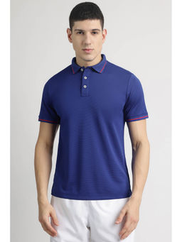Reebok - Blue Textured Regular Fit Polo T-Shirt