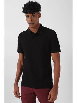 Reebok - Black Solid Regular Fit Polo T-Shirt