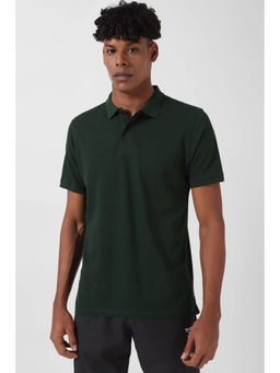 Reebok - Green Solid Regular Fit Polo T-Shirt