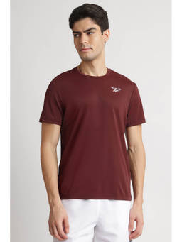 Reebok - Maroon Solid Regular Fit T-Shirt