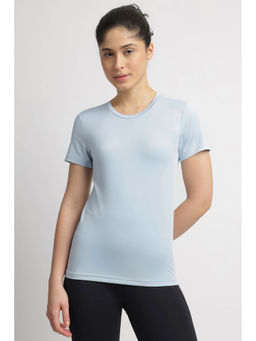 Reebok - Blue Solid Fitted Fit T-Shirt