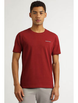 Reebok - Maroon Solid Regular Fit T-Shirt