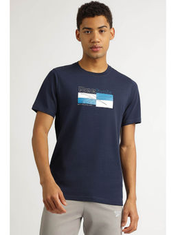 Reebok - Navy Blue Printed Regular Fit T-Shirt