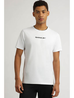 Reebok - White Solid Regular Fit T-Shirt