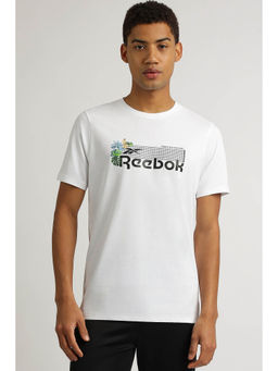 Reebok - White Printed Regular Fit T-Shirt