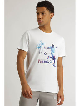 Reebok - White Printed Regular Fit T-Shirt