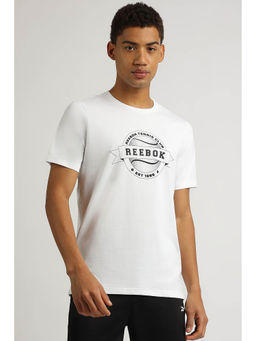 Reebok - White Printed Regular Fit T-Shirt