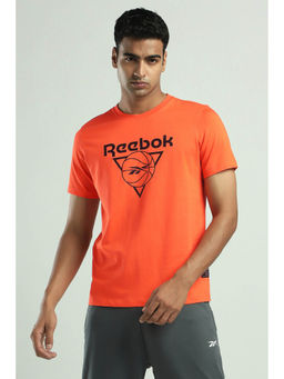 Reebok - Orange Printed Regular Fit T-Shirt