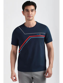 Reebok - Navy Blue Printed Regular Fit T-Shirt