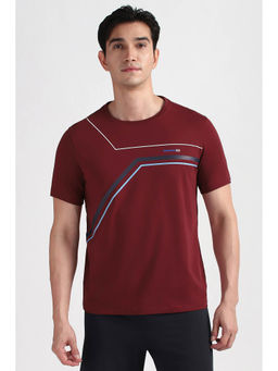 Reebok - Maroon Printed Regular Fit T-Shirt
