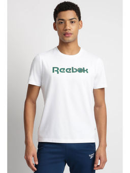 Reebok - White Printed Regular Fit T-Shirt