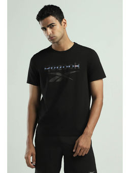 Reebok - Black Printed Regular Fit T-Shirt