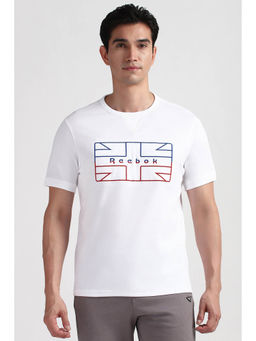 Reebok - White Printed Regular Fit T-Shirt