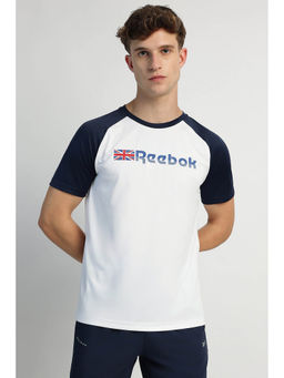 Reebok - White Colorblock Regular Fit T-Shirt