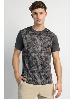 Reebok - Grey Printed Regular Fit T-Shirt