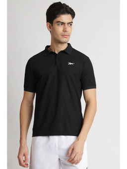 Reebok - Black Solid Regular Fit Polo T-Shirt