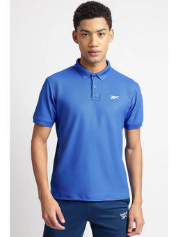 Reebok - Blue Solid Regular Fit Polo T-Shirt