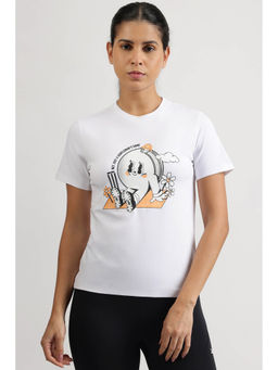 Reebok - White Printed Regular Fit T-Shirt