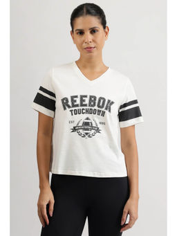 Reebok - White Printed Regular Fit T-Shirt