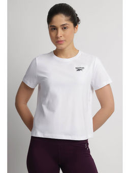 Reebok - White Solid Regular Fit T-Shirt