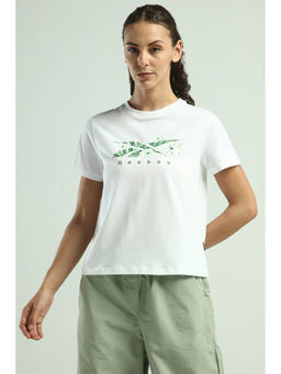 Reebok - White Printed Regular Fit T-Shirt