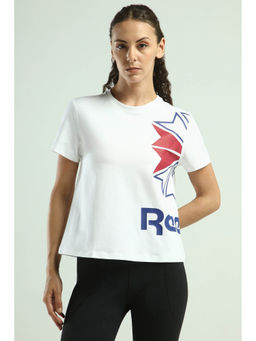 Reebok - White Printed Regular Fit T-Shirt