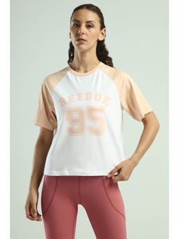 Reebok - Peach Printed Regular Fit T-Shirt