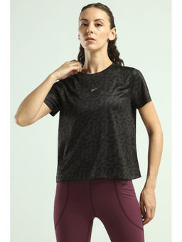 Reebok - Black Printed Regular Fit T-Shirt