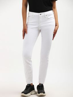 Calvin Klein - Cotton Skinny Fit Mid Rise White Jeans