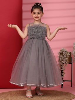 Toy Balloon Kids - Girls Grey Embellished Gown