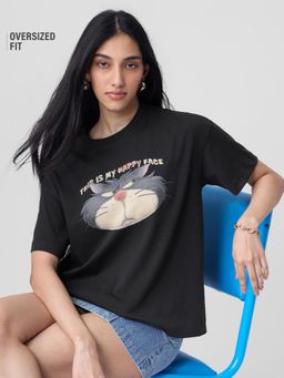 The Souled Store - Disney: My Happy Face Womens Oversized T-Shirt