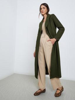 Styli - Womens Midi Length Double Breasted Wool Look Coat