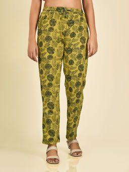 MAYSIXTY - Women Cotton Olive Printed Pyjama