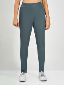 MAYSIXTY - Women Poly Spandex Grey Solid Leggings