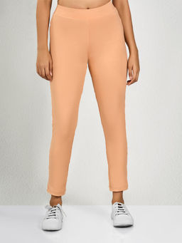 MAYSIXTY - Women Poly Spandex Pink Solid Leggings