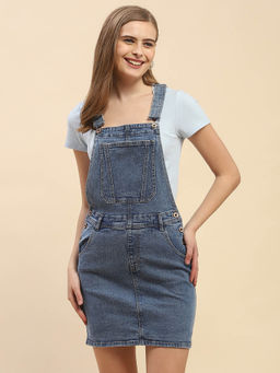 CAMLA - Barcelona Solid Blue Dungaree Skirt