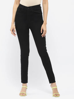 Madame - Solid Black Skinny Fit Jeans