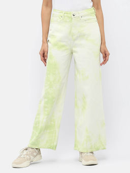 Madame - Tie-Dye Green Wide Leg Jeans