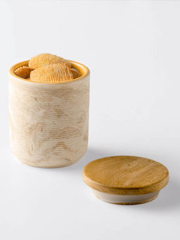 Ellementry - Amber Love Ceramic Jar With Wooden Lid Small