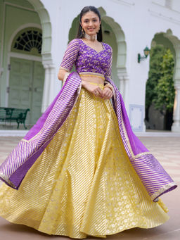 Lavanya The Label - Glow Violet Lehenga and Blouse with Dupatta