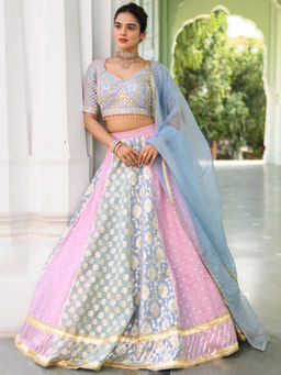 Lavanya The Label - Multishade Lehenga and Blouse with Dupatta