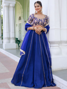 Lavanya The Label - Neel Ambar Lehenga and Blouse with Dupatta