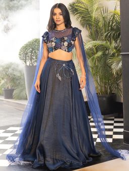 Lavanya The Label - Western Whimsy Blue Lehenga and Blouse