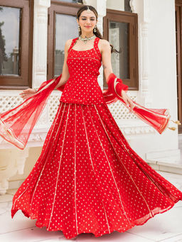 Lavanya The Label - Gulzar Red Lehenga and Blouse with Dupatta
