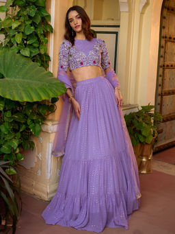 Lavanya The Label - Modern Lavender Lehenga and Blouse with Dupatta