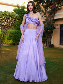 Lavanya The Label - Modern Lavender Lehenga and Blouse with Dupatta
