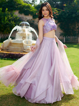 Lavanya The Label - Modern Lavender Lehenga and Blouse with Dupatta